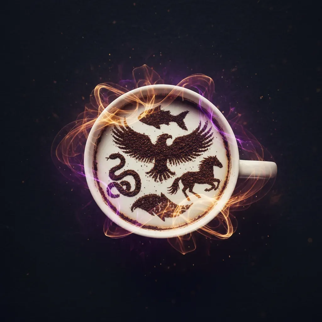 Animal symbols in coffee